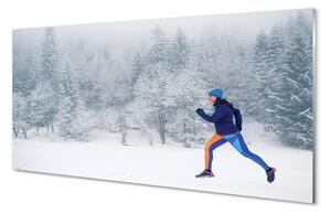 Rivestimento parete cucina Uomo neve inverno foresta 100x50 cm