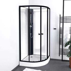 Doccia completa MARWELL Doccia completa Factory 85 x 85 x 200 cm - Doccia in set completo incluso piatto doccia e rubinetto - Doccia rotonda con ingresso frontale