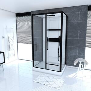 Doccia completa MARWELL Design doccia completa White Isle 115 x 90 x 217 cm - set completo incl. piatto doccia e rubinetto - installazione reversibile - sistema di profili in alluminio di alta qualità