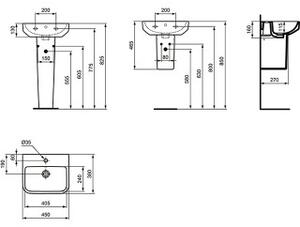Colonna a pavimento i.life S di Ideal Standard per lavabi