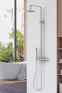 Set doccia Marwell rubinetto doccia Classico cromo 88-118x20 cm - asta doccia regolabile - doccia a pioggia - doccetta con flessibile