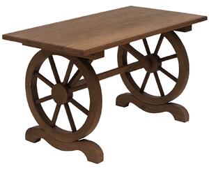 Outsunny Tavolo da Giardino Stile Country con Gambe a Ruota, in Legno di Abete Resistente alle Intemperie 113x60x65cm|Aosom