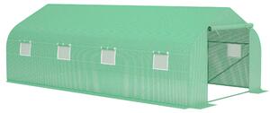 Outsunny Serra da Giardino 6x3x2m con Tetto a Spiovente in PE per Piante, Verde|Aosom