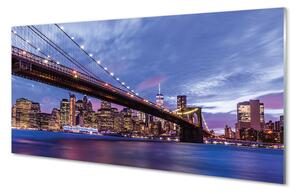 Quadro su vetro acrilico Bridge Tower Sunbat 100x50 cm 2 appendini