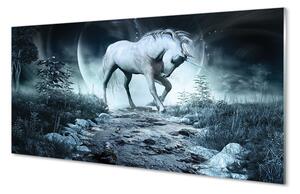 Pannello paraschizzi cucina Luna unicorno della foresta 100x50 cm