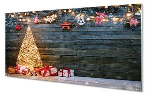 Quadro su vetro acrilico Decorazioni per regali dell'albero di Natale 100x50 cm 2 appendini