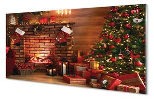 Rivestimento parete cucina Addobbi per il camino dei regali dell'albero di Natale 100x50 cm