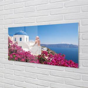 Rivestimento parete cucina La Grecia Fiori. Edifici sul mare 100x50 cm