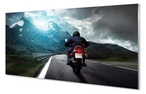 Rivestimento parete cucina Cielo dell'uomo della strada della montagna del motociclo 100x50 cm