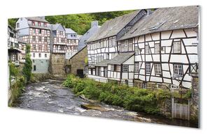 Pannello paraschizzi cucina Germania Vecchi edifici in riva al fiume 125x50 cm