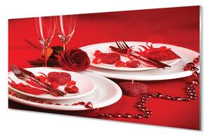 Quadro su vetro acrilico Gli occhiali rosa del cuore 100x50 cm 2 appendini