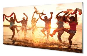 Quadro su vetro acrilico Persone occidentali del mare 100x50 cm 2 appendini