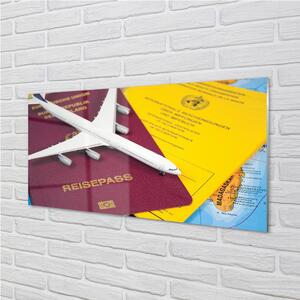 Quadro acrilico Mappa del passaporto 100x50 cm