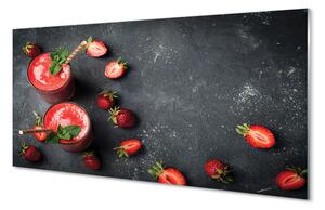 Quadro su vetro acrilico Coctail alla fragola 100x50 cm 2 appendini