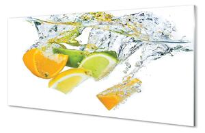 Quadro su vetro acrilico Acqua di agrumi 100x50 cm 2 appendini