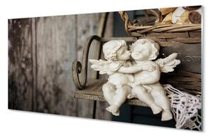 Quadro in vetro acrilico Baciare l'angelo 100x50 cm 2 appendini