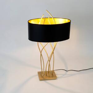 Holländer Lampada da tavolo ovale Elba, oro/nero, altezza 75 cm, ferro