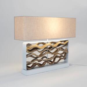 Holländer Lampada da tavolo Tremiti, colore legno/beige, altezza 67 cm, legno