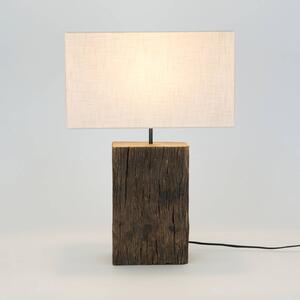 Holländer Lampada da tavolo Montecristo, colore legno/beige, altezza 59 cm, legno