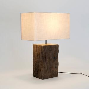 Holländer Lampada da tavolo Montecristo, colore legno/beige, altezza 59 cm, legno