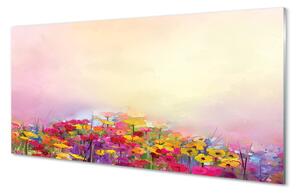 Quadro su vetro acrilico Immagina fiori paradiso 100x50 cm 2 appendini