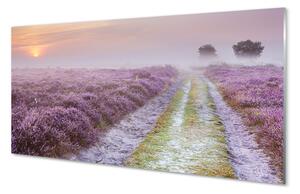 Quadro su vetro acrilico Campo heather 100x50 cm 2 appendini