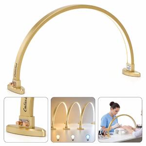 Lampada estetica a mezzaluna LED da tavolo, senza ombre, colore oro, per trattamenti