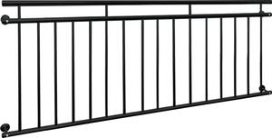 ECD Germany Balcone francese, 90x184 cm, con 16 barre di riempimento, nero opaco e ruvido, ringhiera per balconi in acciaio verniciato a polvere
