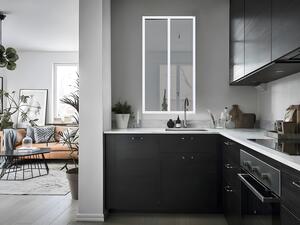 Vetrata stile industriale 60 x 130 cm (L x H) in Alluminio termolaccato Bianco - BAYVIEW