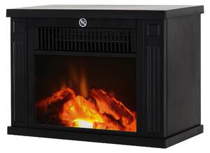 SunvelloCamino Elettrico da Tavolo con Effetto Fiamma, Caminetto Elettrico da Terra con Potenza Regolabile 600/1200W, Temperatura Regolabile, Copertura 10-15m², Nero