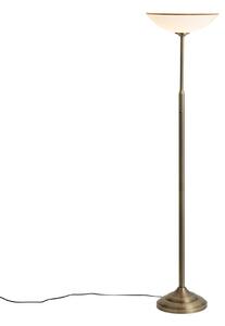 Lampada da terra classica bronzo con vetro opale - Katarina