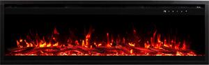 Camino elettrico AFLAMO Royal PRO 180 - fuoco realistico - da parete o da incasso - 180x38x16 cm - camino elettrico decorativo a LED con funzione di riscaldamento 750/1500 W