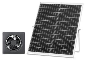 Ventilatore solare da 25 W - 12 V con pannello solare - Portata d'aria 374 m³/h - Velocità 2030 giri/min - Per pollai e serre - Resistente alle intemperie
