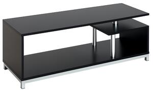 HomCom Mobile Porta tv design unico in Legno, Salotto Ingresso Supporto da tavolo TV Nero|Aosom