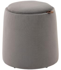 HOMCOM Pouf Contenitore in Velluto 2 in 1 Convertibile in Tavolino da Caffè, Ø44x47.5cm, Grigio|Aosom