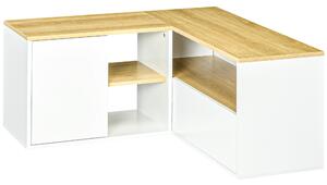 HOMCOM Mobile TV a L per TV da 40" con 3 Ripiani Aperti e 2 Armadietti, in Truciolato, 90x90x45 cm|Aosom