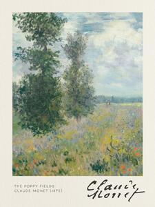 Riproduzione The Poppy Fields - Claude Monet, (30 x 40 cm)