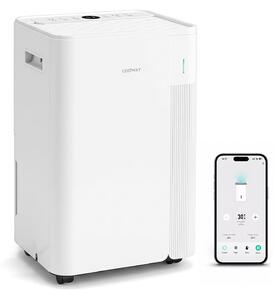Costway Deumidificatore silenzioso con ruote adatto 30 m³ 3 modalità 4l serbatoio timer da 24 ore, Deumidificatore a 2 velocità per casa e ufficio