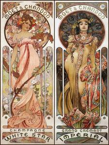 Stampa artistica Moet Chandon Vintage Art Nouveau - Alfons Mucha, (30 x 40 cm)