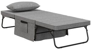 HOMCOM letto pieghevole 4 in1 salvaspazio con schienale reclinabile, pouf letto a 5 livelli multiuso, grigio | Aosom Italy