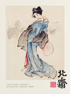 Riproduzione Traditional Portrait - Katsushika Hokusai, (30 x 40 cm)