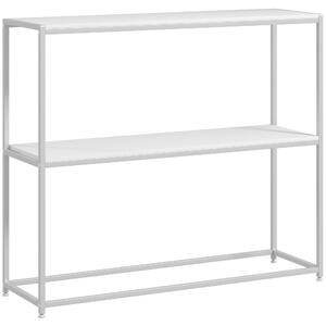 HOMCOM Tavolo Consolle da Ingresso con Ripiano Aperto, in Acciaio e Truciolato, 100x30x87 cm, Bianco|Aosom