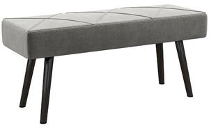 HOMCOM Panca Fondo Letto Imbottita in Velluto con Gambe in Acciaio, 100x36x45cm, Grigio|Aosom