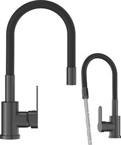 Granitan - Rubinetto da cucina - Rubinetto per lavello - Orientabile a 360° - Cartuccia in Vetroceramica - Nero - GRADO