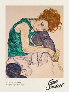 Riproduzione Seated Woman - Egon Schiele, (30 x 40 cm)