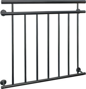 ECD Germany Balcone francese, 90x100 cm, con 7 barre di riempimento, antracite opaco e ruvido, ringhiera per balconi in acciaio verniciato a polvere
