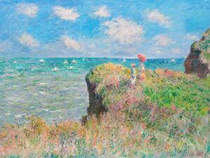 Riproduzione Cliff Walk at Pourville - Claude Monet, (40 x 30 cm)