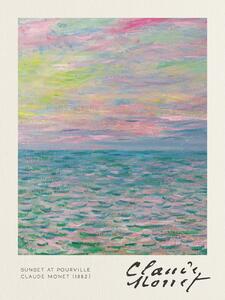 Stampa artistica Sunset at Pourville - Claude Monet, (30 x 40 cm)