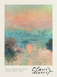 Stampa artistica Sun Setting on the Seine - Claude Monet, (30 x 40 cm)