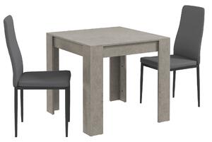 HOMCOM Set da Pranzo Moderno 3 Pezzi con Tavolo Cucina 80x80cm e 2 Sedie Eleganti Grigio per Arredare la Tua Cucina con Stile e Comfort |Aosom